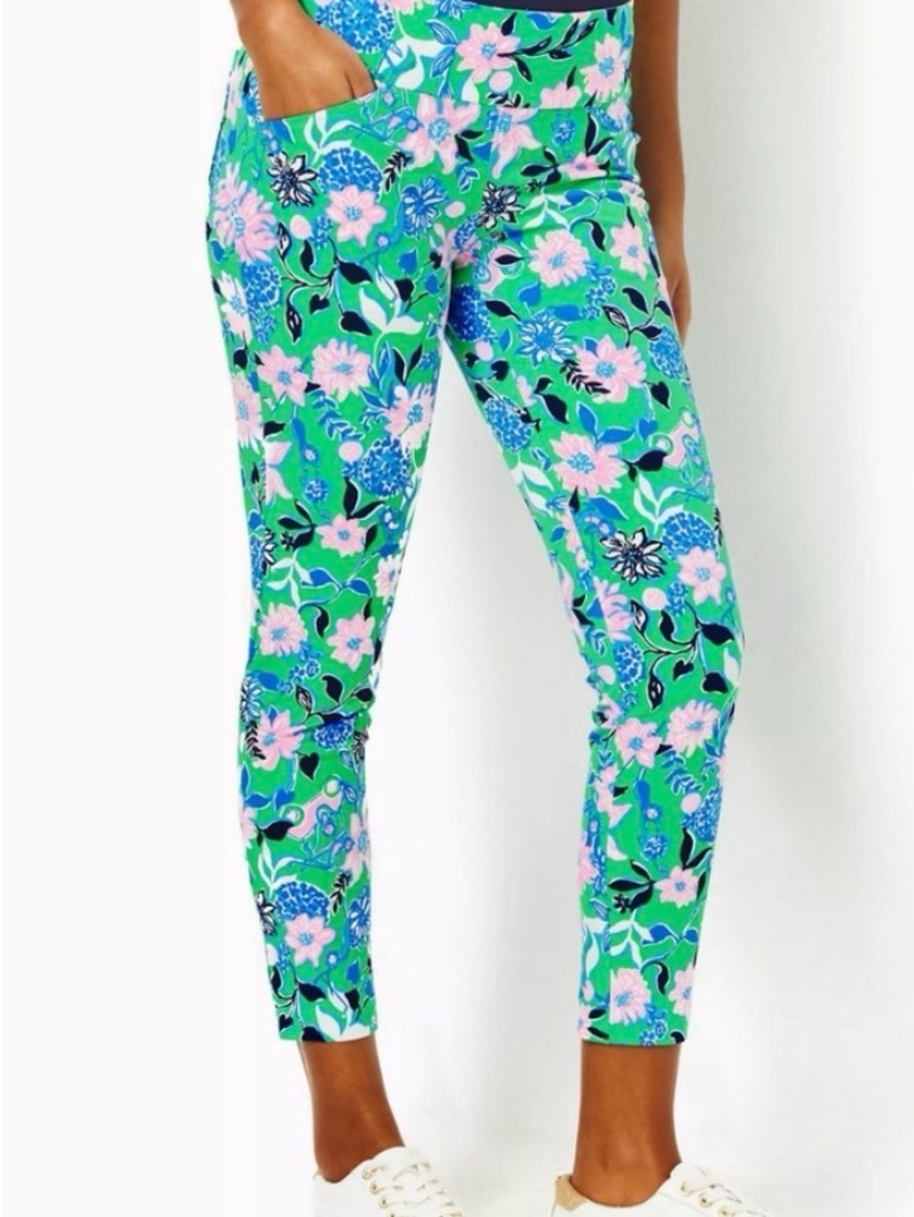 NWT Lilly Pulitzer Luxletic Corso Pants Spearmint Golf til You Drop Size 8